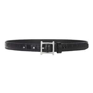 Helsa Waist Belt in Black Croco & Silver